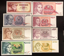 YUGOSLAVIA 22 Banconote Da 10 A 500000 DINARA 1985 1993 Bb/q.fds  Lotto.4639 - Yougoslavie