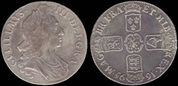 William III 1695 Silver Crown OCTAVO - J. 1 Crown