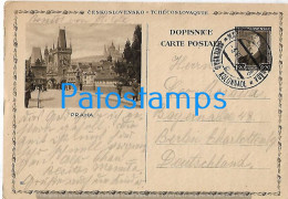 209200 CZECH REPUBLIC PRAHA VIEW PARTIAL CIRCULATED TO GERMANY POSTAL STATIONERY POSTCARD - Non Classés