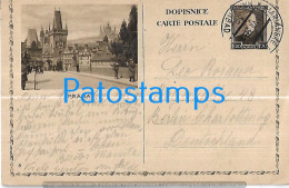 209202 CZECH REPUBLIC PRAHA VIEW PARTIAL CIRCULATED TO GERMANY POSTAL STATIONERY POSTCARD - Sin Clasificación