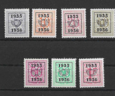 TIMBRES BELGIQUE Préoblitérés  PRE 652/658XX - Sobreimpresos 1951-80 (Chifras Sobre El Leon)