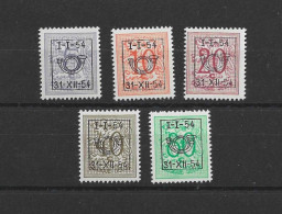 TIMBRES BELGIQUE Préoblitérés  PRE640/644XX - Typos 1951-80 (Chiffre Sur Lion)