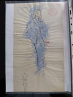 MODA MODELLI ORIGINALI DIPINTI A MANO CROQUIS ORIGINAL VIENNA CARL GOSCHL ANNI 40 CIRCA - Schnittmuster