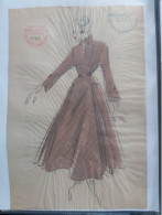 MODA MODELLI ORIGINALI DIPINTI A MANO CROQUIS ORIGINAL VIENNA CARL GOSCHL ANNI 40 CIRCA - Cartamodelli