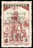 Vietnam 1945-46 2d On 3c Brown Lightly Mounted Mint. - War Of Indo-China / Vietnam