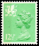 Wales 1971-93 12p Light Emerald Perf 15x14 Litho Questa - Pays De Galles