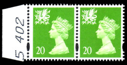 Wales 1997 20p Bright Green Without P Scarce Wide Printing (see Footnote In Spec Cat) Unmounted Mint. - Wales