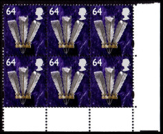 Wales 1999-2002 64p Gravure Pictorial Block Of 6 Unmounted Mint. - Pays De Galles