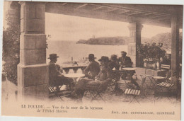 LE POULDU  VUE DE LA MER DE LA TERRASSE DE L HOTEL MARREC - Le Pouldu