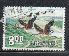 CHINA REPUBLIC CINA TAIWAN FORMOSA 1969 AIR POST MAIL AIRMAIL BIRD FAUNA BIRDS WILD GEESE FLIGT LAND 8$ USED USATO - Luchtpost