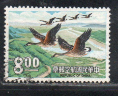 CHINA REPUBLIC CINA TAIWAN FORMOSA 1969 AIR POST MAIL AIRMAIL BIRD FAUNA BIRDS WILD GEESE FLIGT LAND 8$ USED USATO - Luchtpost