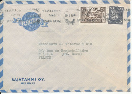 Finland Air Mail Cover Sent To France 1952  (the Cover Is Folded) - Covers & Documents