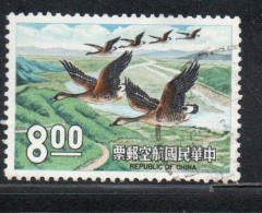 CHINA REPUBLIC CINA TAIWAN FORMOSA 1969 AIR POST MAIL AIRMAIL BIRD FAUNA BIRDS WILD GEESE FLIGT LAND 8$ USED USATO - Corréo Aéreo