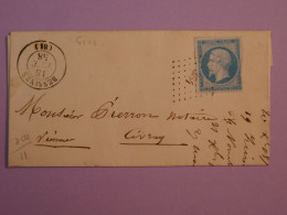 BU22 FRANCE BELLE  LETTRE RR 1855 PETIT BUREAU BESSINES  A DAMPIERRE +N° 14 CLAIR  + AFF .INTERESSANT+ - 1853-1860 Napoleone III