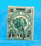 (Us8) ERITREA ° 1922 - Francobolli Di Somalia. 5 C. Su 2   Sass. 55 . Usato. Come Scansione. - Eritrea