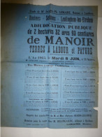 62 QUELMES -SETQUES Vente D'un Manoir Rue Verte, 1965 Affiche Ancienne ORIGINALE, Ref 1391  ; A 31 - Afiches