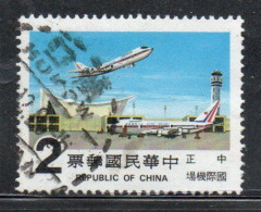 CHINA REPUBLIC CINA TAIWAN FORMOSA 1984 AIRLINES WORLD-WIDE SERVICE INAUGURATION JET CIRCLING GLOBE 2$ USED - Usados