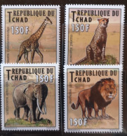 Tschad Tchad 2012 Wildtiere 4v** Im Klbg Aus Klbg Getrennt - Tchad (1960-...)