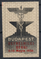 Beynelmilel Sergi TURKEY Language Caduceus GREEK Mythology FAIR Anvil 1935 Hungary Budapest LABEL CINDERELLA VIGNETTE - Otros & Sin Clasificación