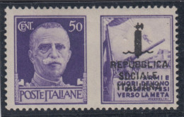 ITALIA - Sassone Propaganda N.34C- Cat.400 Euro Varietà Scambio Di Soprastampa Sulla Vignetta - Linguellato - MH* - Propaganda De Guerra