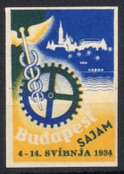 Sajam YUGOSLAVIA Language Caduceus SNAKE GREEK Mythology 1934 Hungary Budapest LABEL CINDERELLA VIGNETTE Exhibition - Other & Unclassified