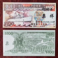 China BOC (bank Of China) Training/test Banknote,Singapore 100$ Note B Series Specimen Overprint,original Size - Singapur