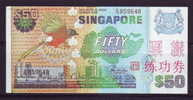 China BOC (bank Of China) Training/test Banknote,Singapore 50$ Note A Series Specimen Overprint,original Size - Singapour