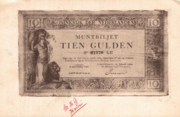 BANCONOTE PAPER MONEY BILLETS - OLANDA, HOLLAND, NEDERLAND - 10 GULDEN - #026 - Monnaies (représentations)