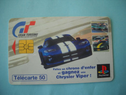 7609 Télécarte  Collection GRAN TURISMO Chrysler Viper Playstation   ( 2 Scans ) 50 U  Voiture - Voitures