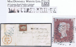 Ireland Fermanagh 1847 Front And Part Back To Dublin With The Curious MAGUIREsBRIDGE In Black, 1d Red Tied "306" - Prefilatelia