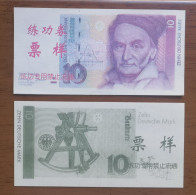 China BOC (bank Of China) Training/test Banknote,Germany B Series 10 DM Deutsche Mark Note Specimen Overprint - [17] Falsos & Especimenes