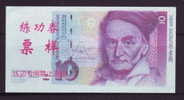 China BOC (bank Of China) Training/test Banknote,Germany B Series 10 DM Deutsche Mark Note Specimen Overprint - [17] Fakes & Specimens