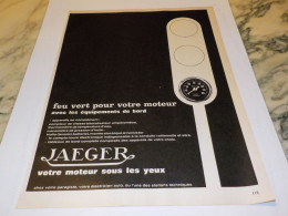 ANCIENNE PUBLICITE VOTRE MOTEUR SOUS LES YEUX JAEGER 1969 - Autres & Non Classés