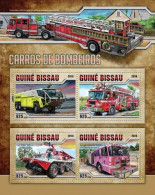 Guinea Bissau 2016, Fire Engines III,  Trucks, 4val In BF - Vrachtwagens