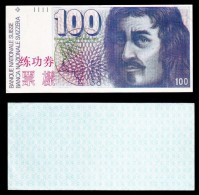 China BOC (bank Of China) Training/test Banknote,Switzerland Schweiz A Series 100 SFR Note Specimen Overprint - Suiza