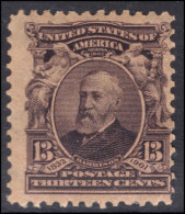 USA 1902-08 13c Harrison Fine Mounted Mint. - Ungebraucht