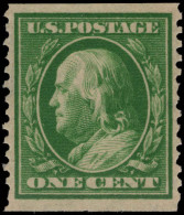 USA 1908-10 1c Green Imperf X Perf 12 Lightly Mounted Mint. - Nuevos