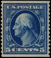 USA 1908-10 5c Blue Imperf X Perf 12 Lightly Mounted Mint. - Ongebruikt