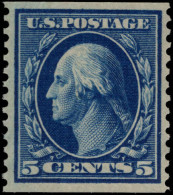USA 1908-10 5c Blue Imperf X Perf 12 Lightly Mounted Mint. - Unused Stamps