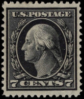 USA 1912-14 7c Black Perf 12 Single Line Wmk Fine Lightly Mounted Mint. - Unused Stamps