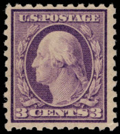 USA 1916-22 3c Deep Violet Type I No Wmk Perf 10 Fine Lightly Mounted Mint. - Unused Stamps