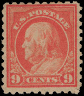 USA 1916-22 9c Salmon No Wmk Perf 10 Fine Lightly Mounted Mint (bend And Added Corner Perf). - Ongebruikt