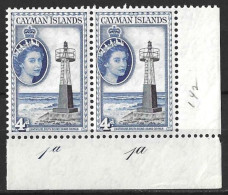 CAYMAN Is....QUEEN ELIZABETH II...( 1952-22..)...." 1953.."....4d X PLATE PAIR.....SG155.....MNH.... - Cayman Islands