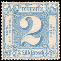 Thurn & Taxis Northern District 1866-67 2sgr Blue Rouletted In Colour Lightly Mounted Mint. - Neufs