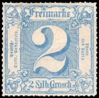 Thurn & Taxis Northern District 1866-67 2sgr Blue Rouletted In Colour Lightly Mounted Mint. - Postfris