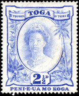 Tonga 1942-49 2½d Bright Ultramarine Lightly Mounted Mint. - Tonga (...-1970)