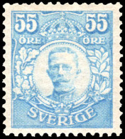 Sweden 1910-19 55ø Light Blue Varnamo Very Fine And Clean Lightly Mounted Mint With Nielsen Certificate. - Neufs