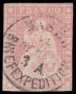 Switzerland 1855 15r Fine 3 Margins Fine Used. - Gebraucht