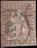 Switzerland 1856 5r Fine Used. - Gebraucht