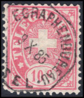 Switzerland 1881 10c Red And Rose Telegraph Fine Used. - Télégraphe